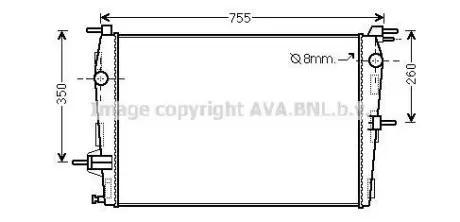 Радіатор охолодження двигуна AVA COOLING RT2458