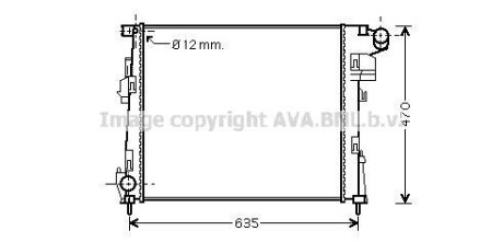 Радиатор охлаждения двигателя AVA COOLING RTA2427