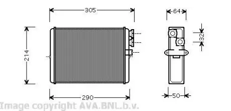 Радіатор пічки (обігрівача) AVA COOLING VOA6110