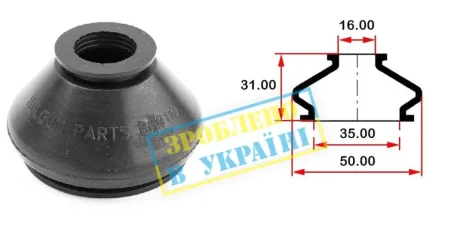 Пильник (d35хd16хh31) універсальний для шарової опори, рульового наконечника BELGUM PARTS BG0110