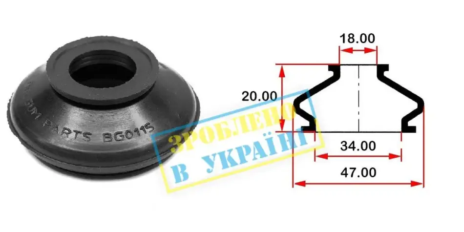 Пильник шарової опори BELGUM PARTS BG0115 (фото 1)
