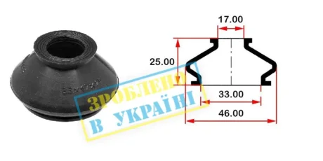 Пильник (d33хd17хh25) універсальний для шарової опори, рульового наконечника BELGUM PARTS BG0133