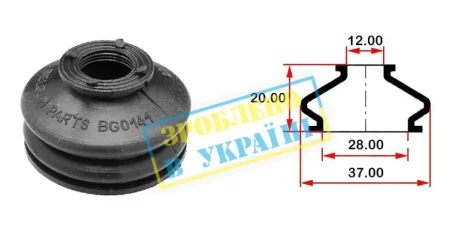Пильник (d28хd12хh20) універсальний для шарової опори, рульового наконечника BELGUM PARTS BG0141