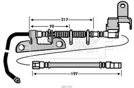 Гальмiвний шланг заднiй правий BORG & BECK BBH7553