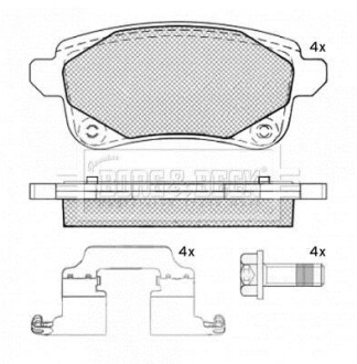 Гальмiвнi колодки дисковi заднi BORG & BECK BBP2539