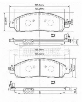 Гальмiвнi колодки дисковi BORG & BECK BBP2569