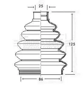 Пильник привiдного валу к-т BORG & BECK BCB2302