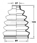 Пильник привiдного валу к-т d1=27mm d2=89mm h=125mm BORG & BECK BCB2358