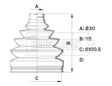 Пильник привiдного валу к-т BORG & BECK BCB6345