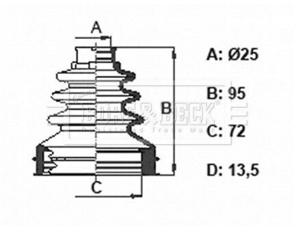 Пильник привiдного валу к-т BORG & BECK BCB6392