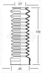Пыльник рулевого управления, кол-т с хомутом BORG & BECK BSG3007