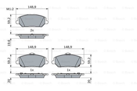 Колодки тормозные дисковые (комплект 4 шт) BOSCH 0 986 424 862