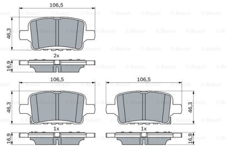 Гальмівні колодки, дискові BOSCH 0986424870