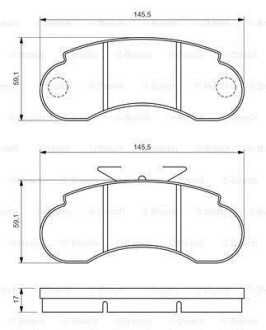 Гальмівні колодки перед. DB 100 (631) 2.4D 88-96 BOSCH 0 986 460 947