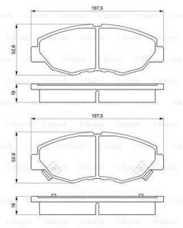 Гальмівнi колодки Honda Accord/Prelude/Rover 618,620,623 BOSCH 0 986 461 124