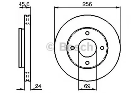 Диск гальмiвний переднiй BOSCH 0 986 479 B83