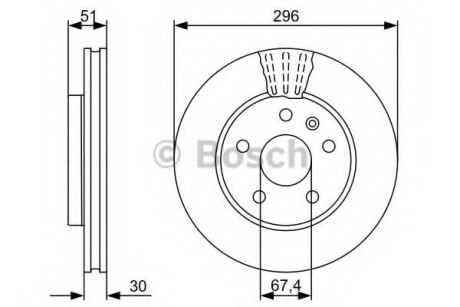 Диск гальмiвний переднiй BOSCH 0 986 479 C65