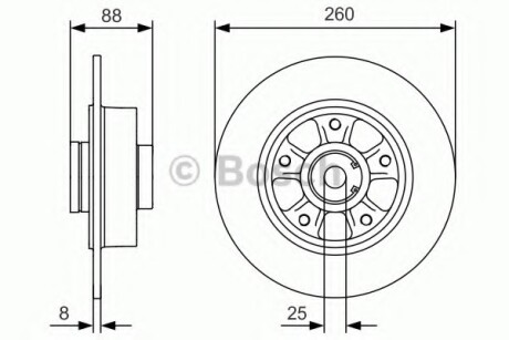 Диск гальмiвний заднiй BOSCH 0 986 479 C87 (фото 1)