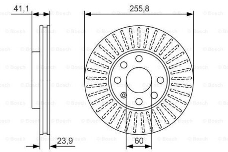 Гальмiвний диск переднiй 90497879, 9117677 BOSCH 0986479R76