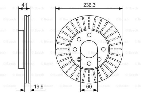 Диск гальмiвний переднiй BOSCH 0 986 479 S98