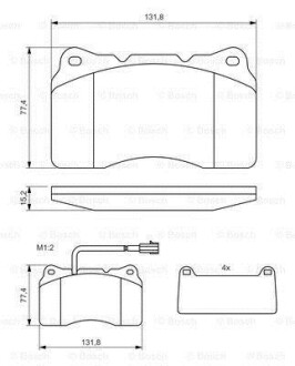 Колодки тормозные дисковые (комплект 4 шт) BOSCH 0 986 494 131