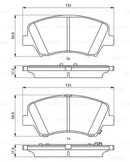 Дисковые колодки передние BOSCH 0 986 494 712