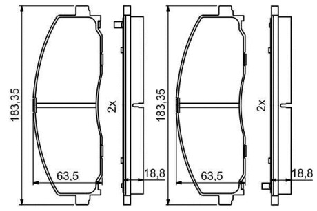 Дисковые колодки передние BOSCH 0 986 494 769