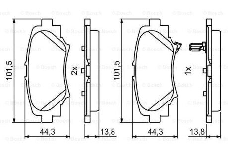 ДИСКОВI КОЛОДКИ ЗАДНI BOSCH 0 986 494 803