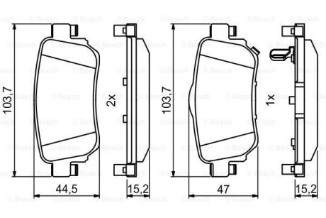 Дисковi колодки заднi BOSCH 0 986 494 816