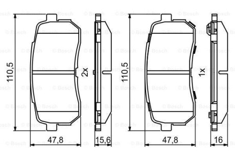 Гальмівні колодки дискові BOSCH 0986494828