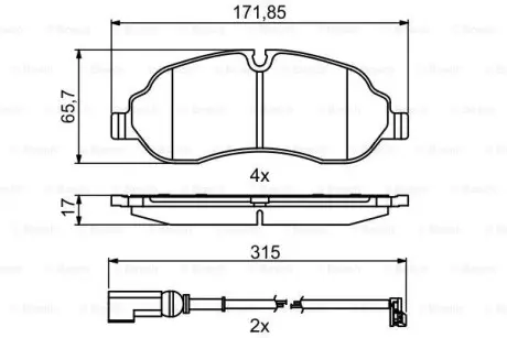 Колодки гальмівні дискові BOSCH 0 986 494 845