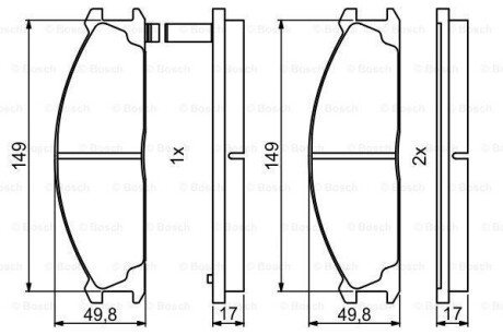 ГАЛЬМІВНІ КОЛОДКИ, ДИСКОВІ BOSCH 0 986 494 848