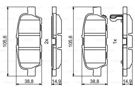 Дисковi колодки заднi BOSCH 0986494857