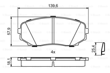 Колодки гальмівні дискові BOSCH 0 986 494 879