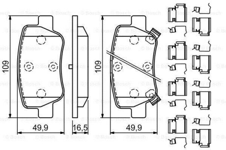 Гальмівні колодки дискові BOSCH 0986494933