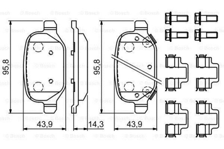 Колодки гальмівні дискові BOSCH 0 986 494 935 (фото 1)