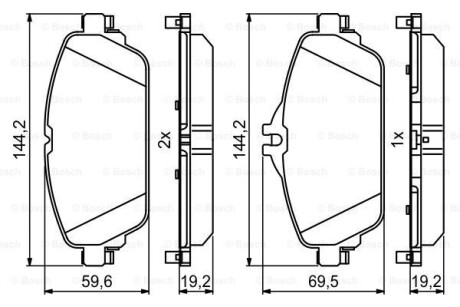 Колодки тормозные дисковые (комплект 4 шт) BOSCH 0 986 494 951