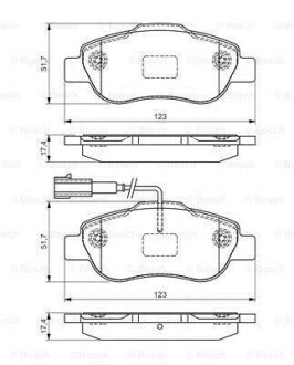 ДИСКОВI КОЛОДКИ ПЕРЕДНI PREMIUM2 BOSCH 0 986 495 097