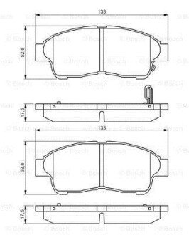 ДИСКОВI КОЛОДКИ ПЕРЕДНI PREMIUM2 BOSCH 0 986 495 257