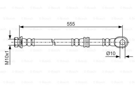 ШЛАНГ ГАЛЬМ. ЗАДНІЙ BOSCH 1 987 481 087