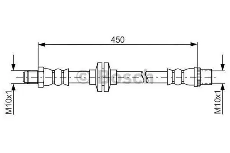 Шланг тормозной передний Renault Duster 15- BOSCH 1 987 481 683
