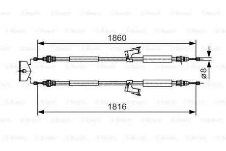 Трос ручного (стоянкового) гальма BOSCH 1 987 482 019