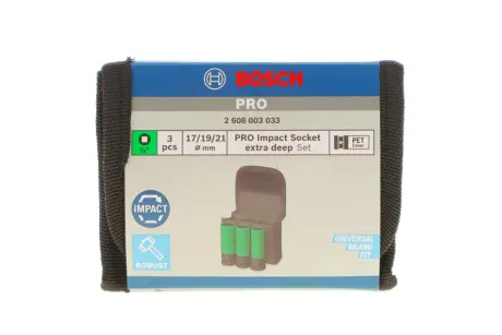 Набір ударних головок PRO 1/2" для шиномонтажу 17-19-21 мм (з покриттям) BOSCH 2 608 003 033
