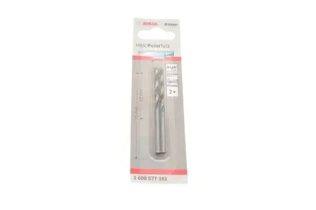 СПІРАЛЬНЕ СВЕРДЛО PointTec 4.0mm 2шт BOSCH 2 608 577 161