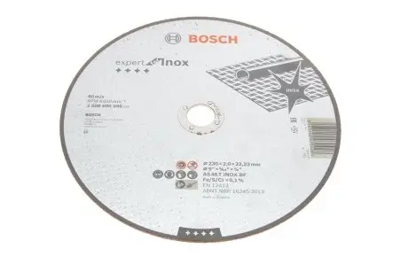 Круг відрізний 230x2x22,23 мм BOSCH 2 608 600 096