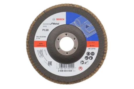 Круг зачисной S.f.Metal, угл, с/у д.125мм К12 BOSCH 2 608 603 659