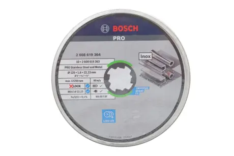 Круг відрізний (К-кт 10 шт) 125 x1.6x22,23 мм PRO Stainless Steel and Metal BOSCH 2 608 619 364