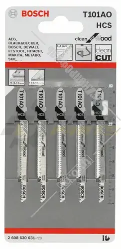 Полотно змінне для елетролобзиків T101AO 5ШТ. BOSCH 2 608 630 031 (фото 1)