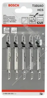 Полотно змінне для елетролобзиків T101AO 5ШТ. BOSCH 2 608 630 031