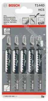 Полотно змінне для елетролобзиків T144D 5ШТ. BOSCH 2 608 630 040